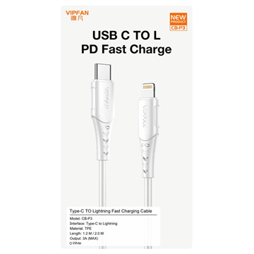 VIPFAN 20W Lightning to Type C Cable w/ 1 Meter