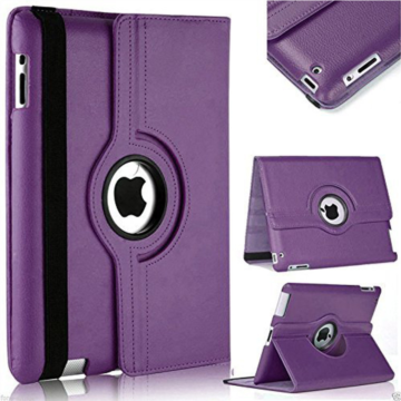    Purple Ipad Flip Rotating Cover