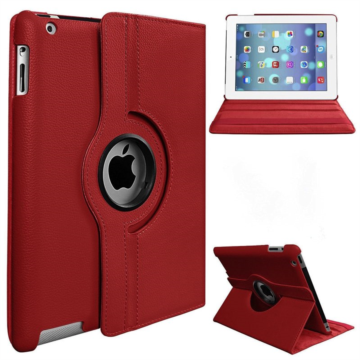    Red Ipad Flip Rotating Cover